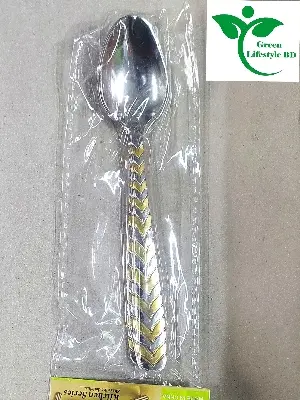 Picture of 6 Pieces 8" Stainless Steel Spoon Set for home and restaurant ( Multi Design Print ) - Multicolor