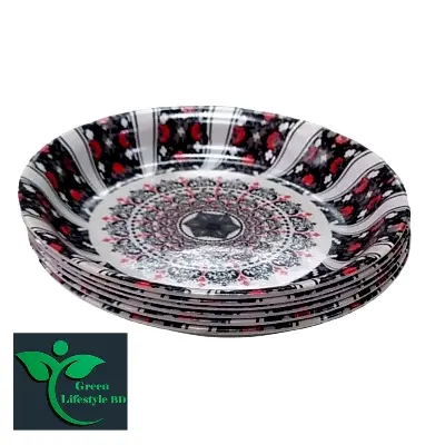 Picture of Stylish 6 Pcs set Melamine Plate Set (6" Size ) for Home & Office - Multicolor