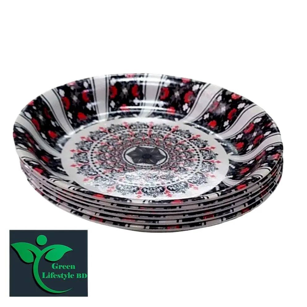Picture of Stylish 6 Pcs set Melamine Plate Set (6" Size ) for Home & Office - Multicolor