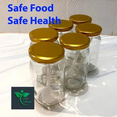 Picture of Super clean Glass Jar/Kacher jar 500gm 06 Pieces Set for Kitchen & Dining. Glassware Food container. - Clear 6 pcs