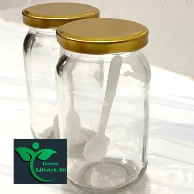 Picture of Clear Glass Jar/kacher jar 500gm 02 Pieces Set for Kitchen & Dining - Clear 2 pcs