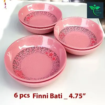 Picture of 6 Pcs Pink Melamine Finnie Bowls – 4.75'' Durable & Stylish | Ideal for Home & Office Use" - Pink
