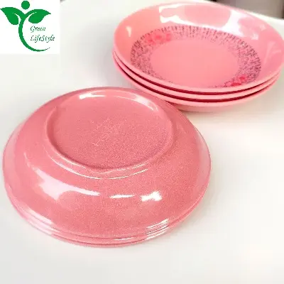 Picture of 6 Pcs Pink Melamine Finnie Bowls – 4.75'' Durable & Stylish | Ideal for Home & Office Use" - Pink