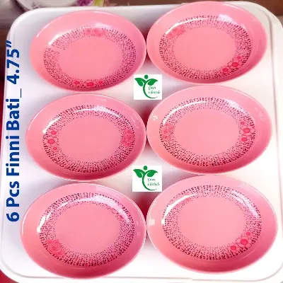 Picture of Melamine Finni Bowl 6 Pcs Pink Color (size 4.75 inches) Super hard Melamine. - Pink