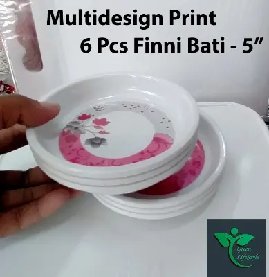 Picture of Melamine Finnie Bati/Bowl 6 Pcs Set Medium (Size 5.") Multi Design Print. - Multicolor