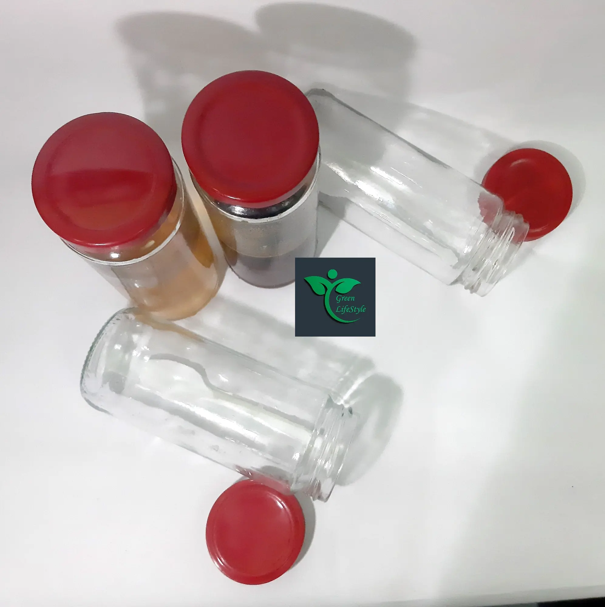 Picture of 500gm 02 Pcs Good quality Glass Jar for Kitchen & Dining. Glassware Food container. - Clear