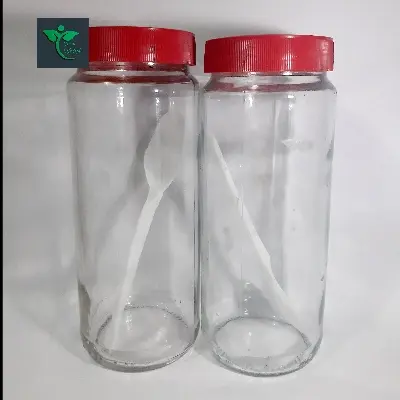 Picture of 500gm 02 Pcs Good quality Glass Jar for Kitchen & Dining. Glassware Food container. - Clear