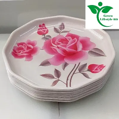 Picture of 6pcs Set Melamine Plate (7" Size ) for Home & Office High Quality Melamine. - Multicolor