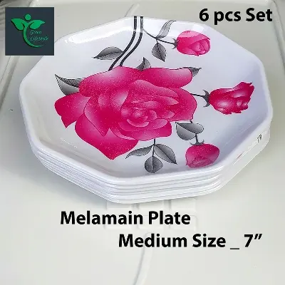 Picture of 6pcs Set Melamine Plate (7" Size ) for Home & Office High Quality Melamine. - Multicolor