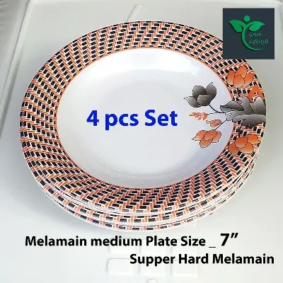 Picture of 4pcs Set Melamine Plate (7" Size ) for Home & Office High Quality Melamine. - Multicolor