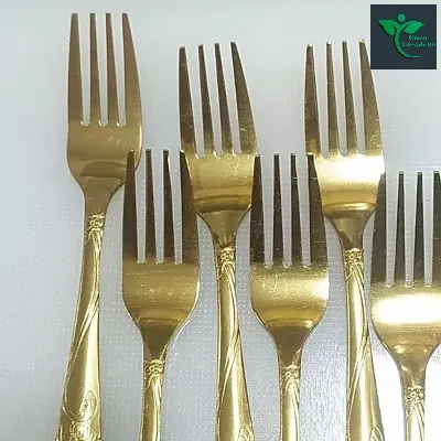 Picture of Stainless Steel Spoon Gold Color Cutlery 6pcs (6inch) Premium Quality. - Gold