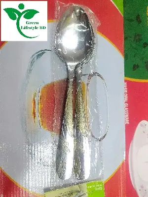 Picture of 8 Inch 6 Pieces Stainless Steel Spoon Set for home and restaurant ( Multi Design Print ) - Multicolor