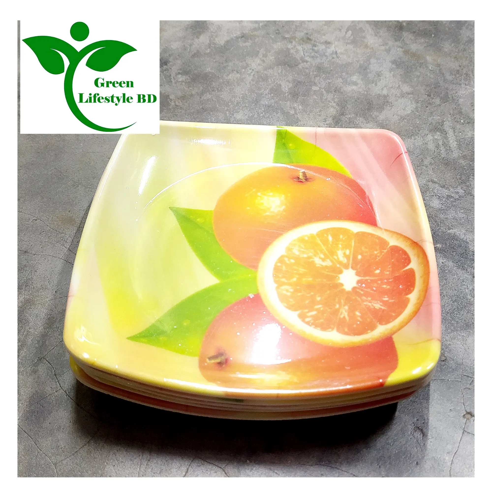 Picture of Melamine Half Plate 6 Pcs Set( Medium Size 6.5 Inch ) Multi Design Print for Snacks & Breakfast. - Coffee