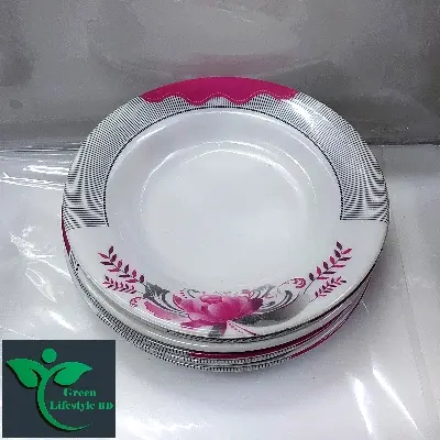 Picture of 6pcs Set Melamine Half Plate Multi Design print (7" Size ) for Home & Office High Quality Melamine. - Multicolor