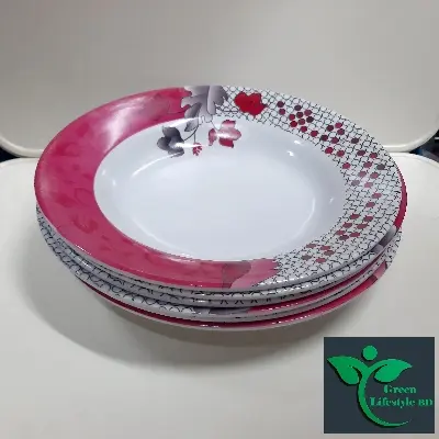 Picture of 2 pcs Set Big Melamine Plate (9" Size  ) for Home & Office High Quality Melamine. - Multicolor 2 pcs