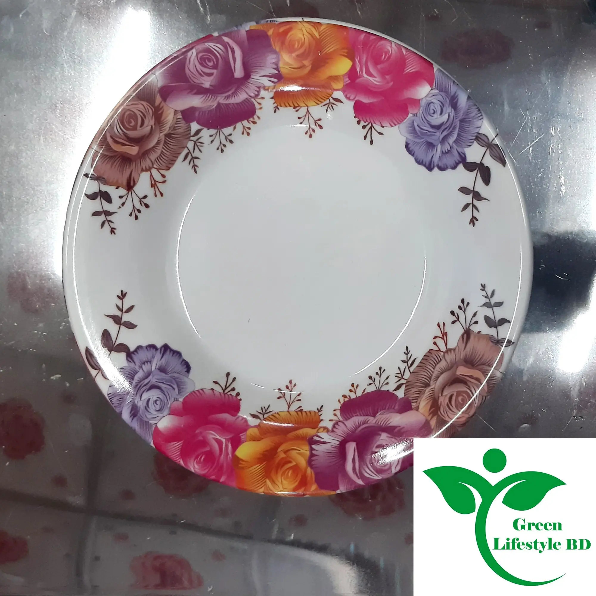 Picture of 4 pcs Set Big Melamine Plate (9.5" Size ) for Home & Office High Quality Melamine. - Multicolor