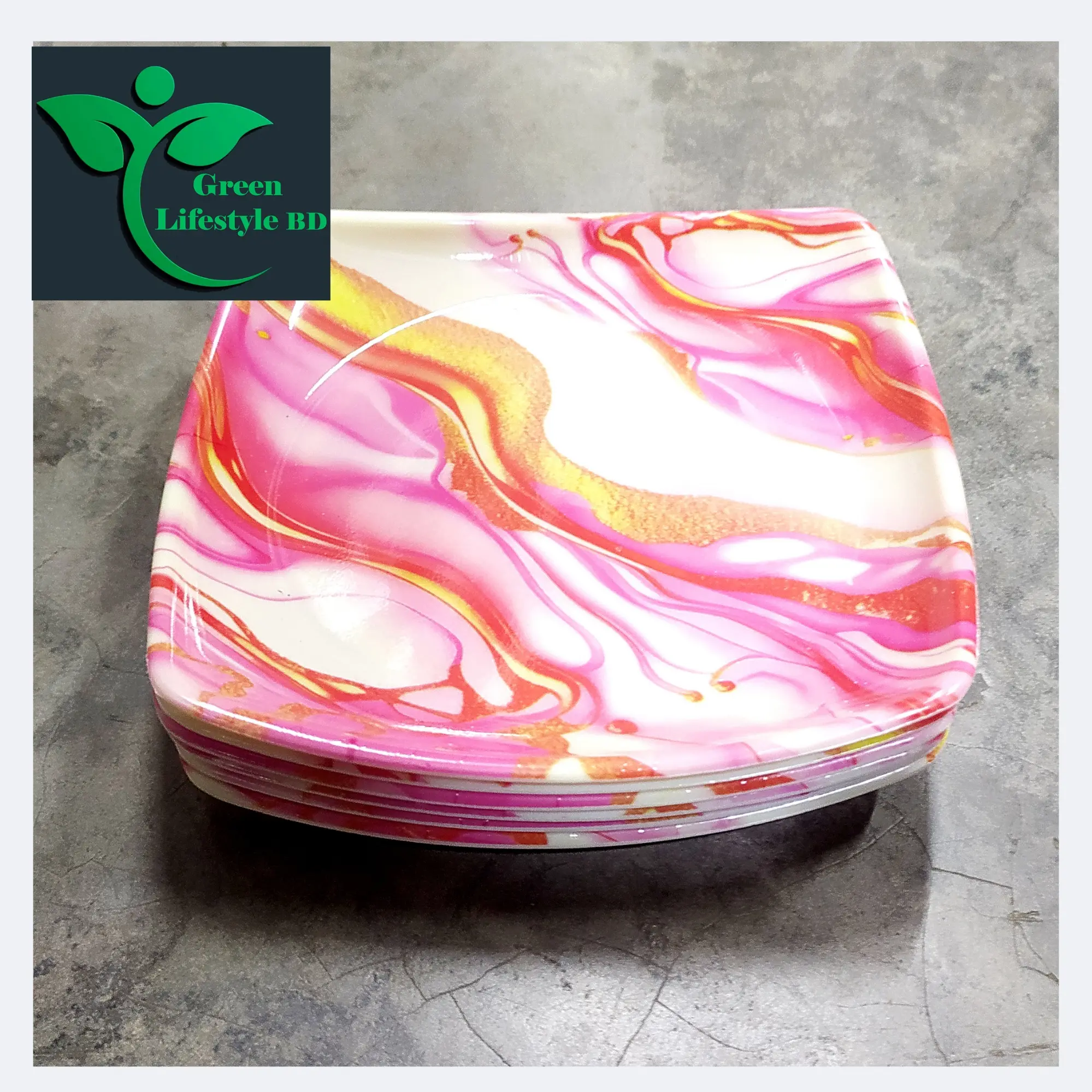Picture of Melamine Half Plate 6 Pcs Set / Melamine ( Medium Size-6.5 Inch ) plate for Snacks & Breakfast. - Coffee