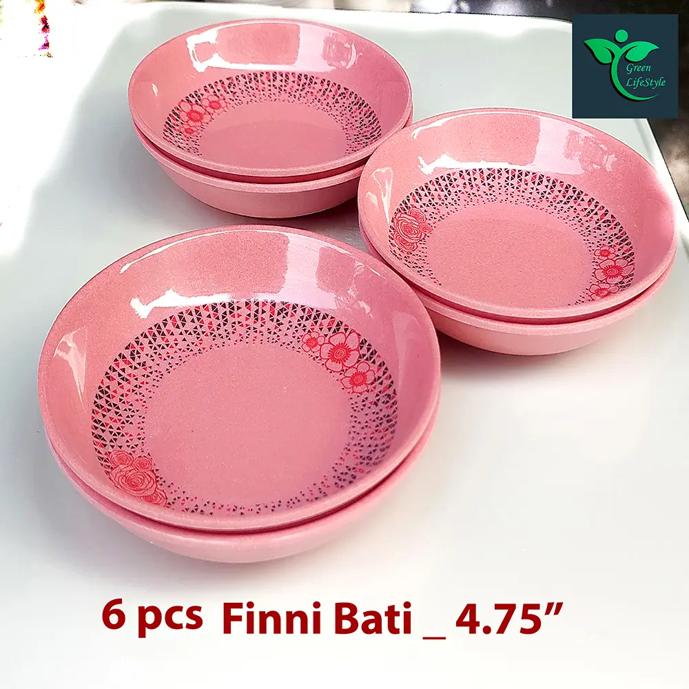 Picture of Melamine Finni Bowl 6 Pcs Pink Color (size 4.75 inches) Super hard Melamine. - Pink