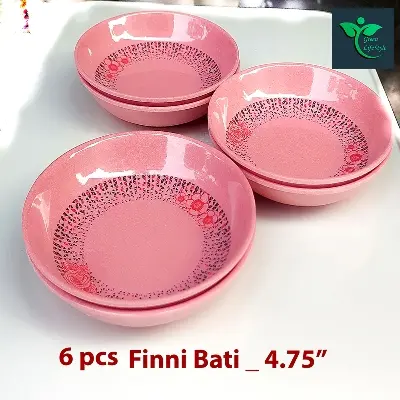 Picture of Melamine Finni Bowl 6 Pcs Pink Color (size 4.75 inches) Super hard Melamine. - Pink