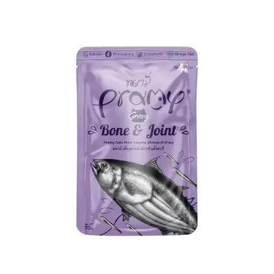 Picture of Pramy BONE & JOINT Pouch Tuna Meat Topping Shirasu in Gravy for All Cats 70gm