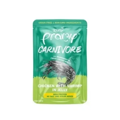 Picture of Pramy Carnivore Pouch Cat Food Chicken with Shrimp in Jelly for All Cats 70gm
