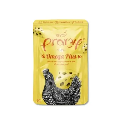 Picture of Pramy OMEGA PLUS Pouch Chicken Meat Topping Cheese in Jelly for All Cats 70gm