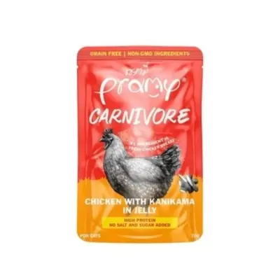 Picture of Pramy Carnivore Pouch Cat Food Chicken with Kanikama in Jelly for All Cats 70gm