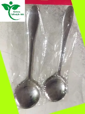 Picture of Good quality Stainless Steel 6 Piece Set Soup Spoon (6 Inch) Tall For Dining and Kitchen - Silver