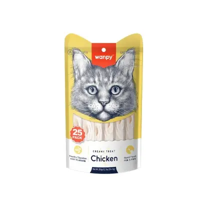 Picture of Wanpy Creamy Cat Treat Cat Food Chicken 25pc Pack 350gm (25×14gm)