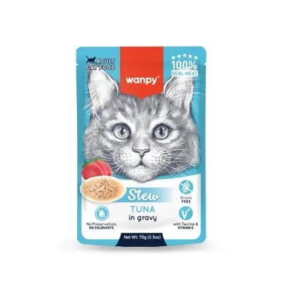 Picture of Wanpy Stew in Gravy Pouch Cat Food Adult Tuna 70gm
