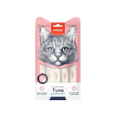 Picture of Wanpy Creamy Cat Treat Tuna & Shrimp 70gm (5×14gm)
