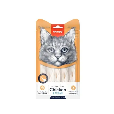 Picture of Wanpy Creamy Cat Treat Chicken & Crab 70gm (5×14gm)