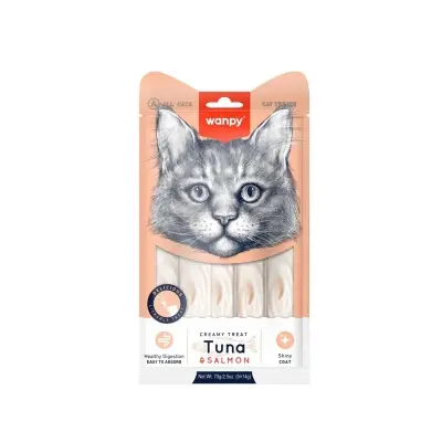 Picture of Wanpy Creamy Cat Treat Tuna & Salmon 70gm (5×14gm)