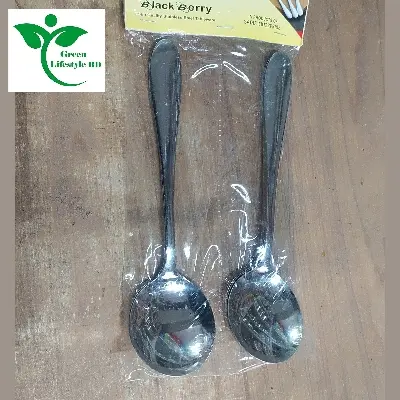 Picture of Good quality Stainless Steel 6 Piece Set Soup Spoon 7 Inch Tall For Dining and Kitchen - Silver