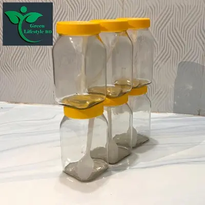 Picture of Clear 500gm Glass Jar 06 Pes Set for Kitchen and dining, Glassware food jar, Food container Set, kitchen glass jar. - Clear 6 pcs