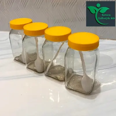 Picture of Clear 250gm Glass Jar 06 Pes Set for Kitchen and dining, Glassware food jar, Food container Set, kitchen glass jar. - Clear