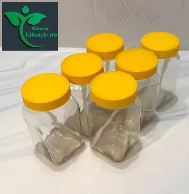 Picture of Clear 250gm Glass Jar 06 Pes Set for Kitchen and dining, Glassware food jar, Food container Set, kitchen glass jar. - Clear