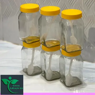 Picture of Clear 250gm Glass Jar 06 Pes Set for Kitchen and dining, Glassware food jar, Food container Set, kitchen glass jar. - Clear