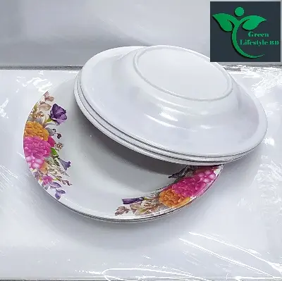 Picture of 6pcs Set Melamine Plate Multi Design print (7" Size ) for Home & Office High Quality Melamine. - Multicolor