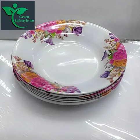 Picture of 6pcs Set Melamine Plate Multi Design print (7" Size ) for Home & Office High Quality Melamine. - Multicolor