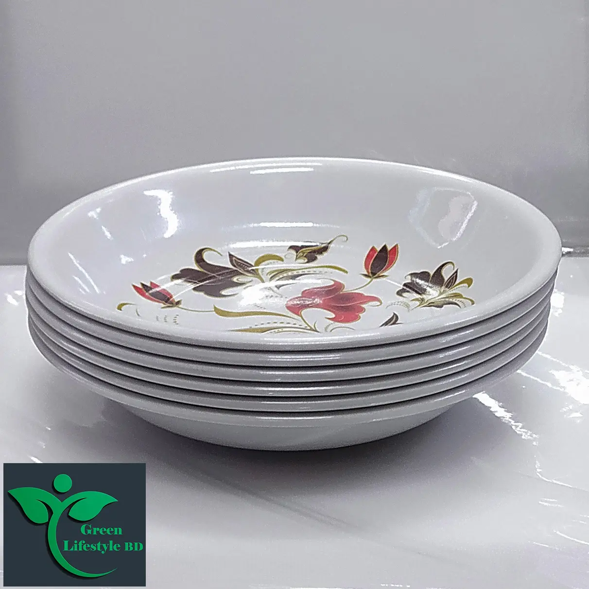 Picture of 06 pcs Melamine Bowl/Bati Medium Size (6.5 inches) Classical Design Melamine Bowl Set.