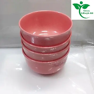 Picture of Big Size Melamine Soup Bowl 6 pcs 4.5" Round Pink Color Multi Design Print - Pink
