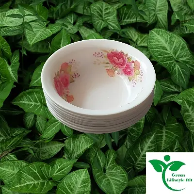 Picture of Melamine Soup Bowl/Bati 6 Pcs Set 5.8" Round Multi Design Print (Hard Melamine) - White