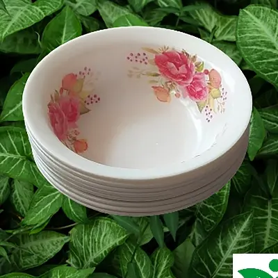 Picture of Melamine Soup Bowl/Bati 6 Pcs Set 5.8" Round Multi Design Print (Hard Melamine) - White