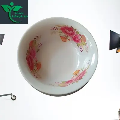 Picture of Melamine Soup Bowl/Bati 6 Pcs Set 5.8" Round Multi Design Print (Hard Melamine) - White
