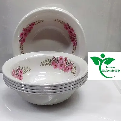 Picture of Melamine Soup Bowl/Bati 6 Pcs Set 5.8" Round Multi Design Print (Hard Melamine) - White