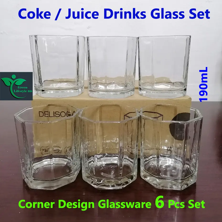 Picture of Cristal Clear Drinking 8 Angles Coke Glass/ 8 Corner Sorbate Glass (6 pieces) Set - Clear