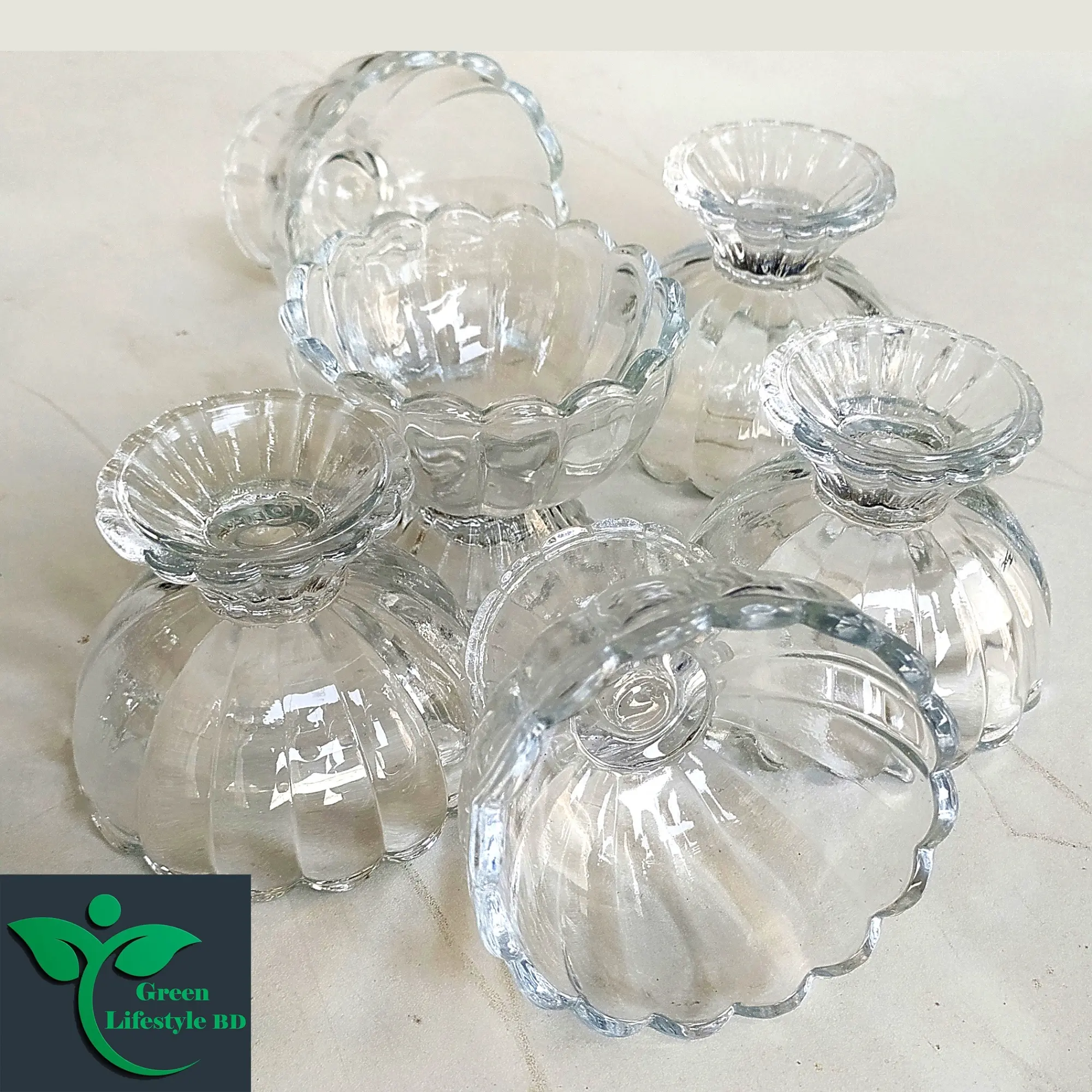 Picture of 6 Ps Set Glass Ice Cream Cup/Ice Cream Bowl/Dessert Special Cup/Glass Bowl for Fruit Salad - Coffee Mug - Clear
