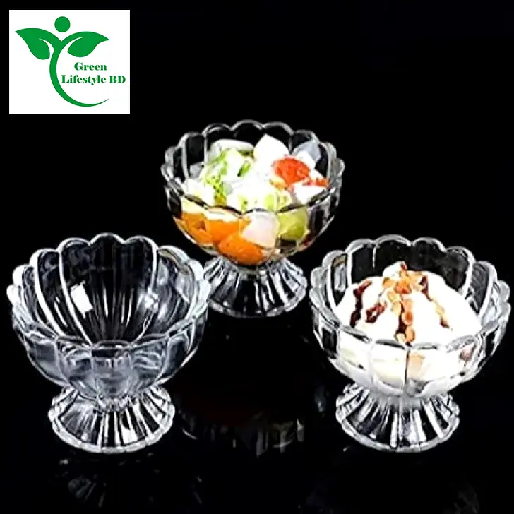 Picture of 6 Ps Set Glass Ice Cream Cup/Ice Cream Bowl/Dessert Special Cup/Glass Bowl for Fruit Salad - Coffee Mug - Clear