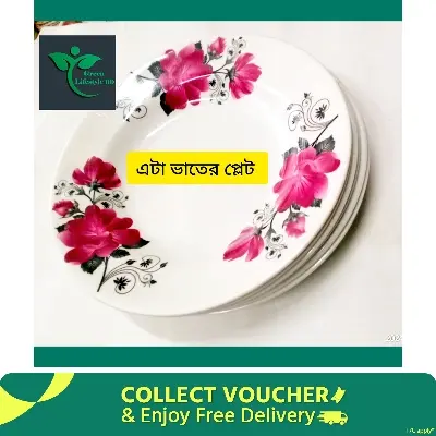 Picture of 6 pcs Set Big Size Melamine Plate (9.5" Size ) for Home & Office High Quality Melamine. - Multicolor